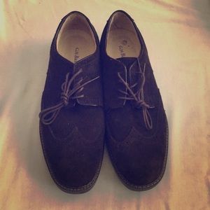 Dark brown suede dress shoe